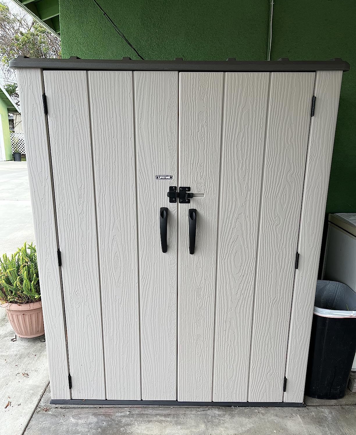 Lifetime 60326 Vertical Outdoor Resin Storage Shed REAL DECORS