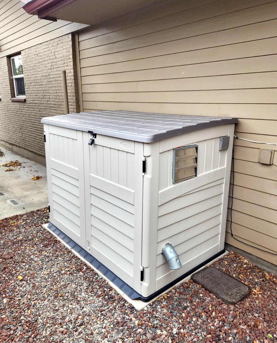 Suncast 5.9 ft. x 3.7 ft Horizontal StowAway Resin Storage Shed REAL DECORS